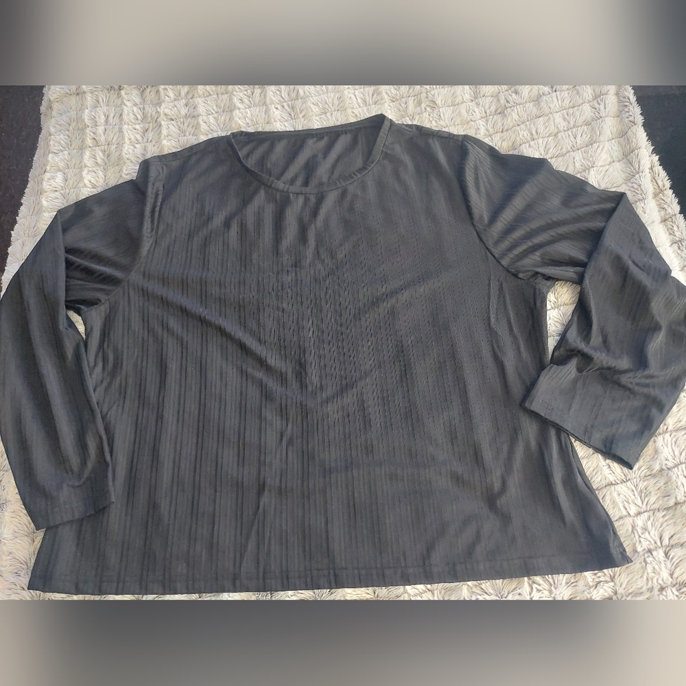 Shein long‎ sleeve tee 5XL Black